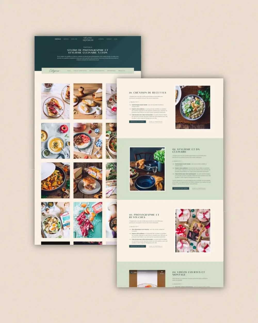 intégration wordpress maquettes seo photographe culinaire